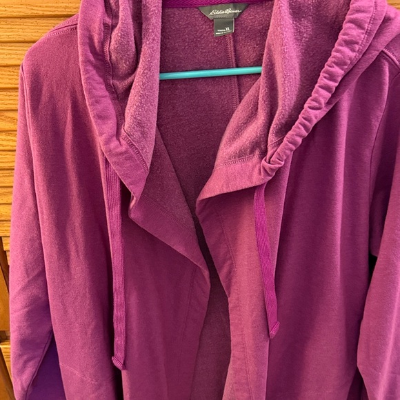 Eddie Bauer Magenta  Hooded Open Front Jacket Suze XL - Picture 3 of 9